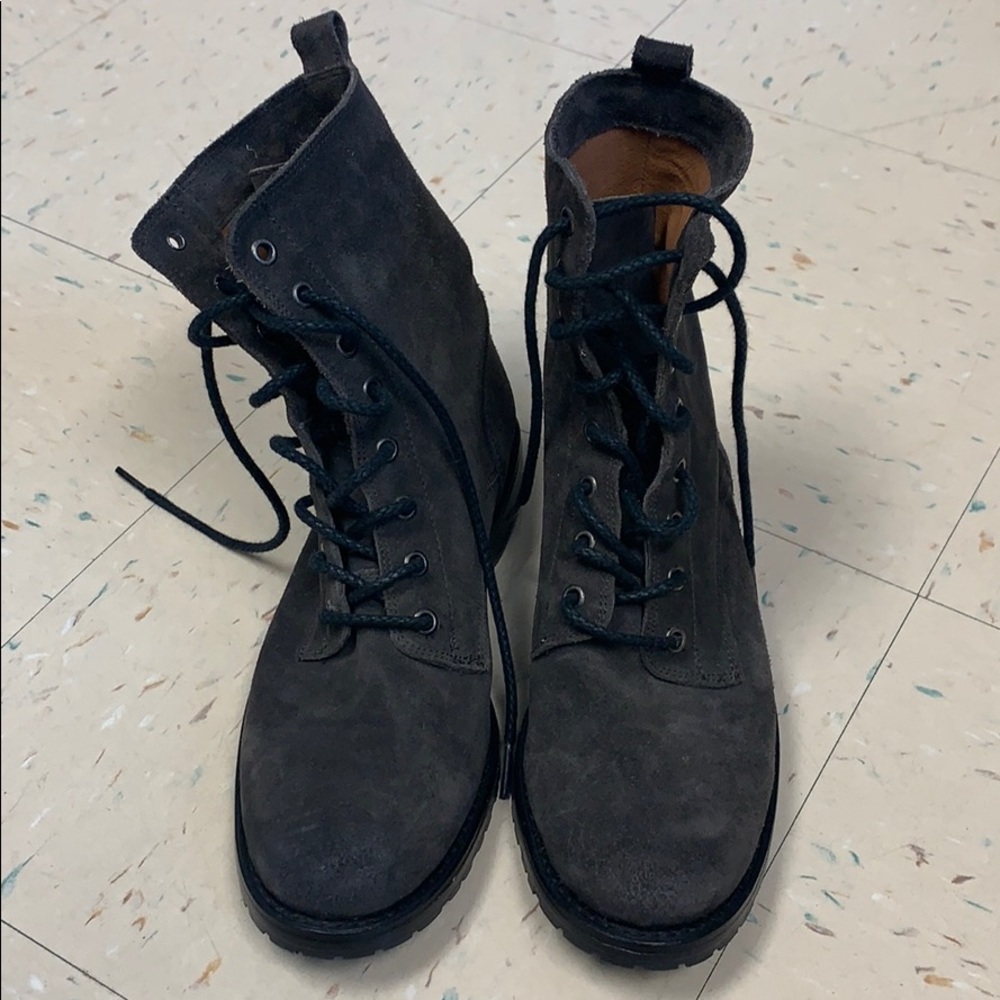 Size 8.5 Dark Grey Frye Combat Boots